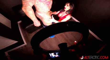 Alt Erotic pleased to share with you a free photo gallery with Misha Montana and Sascha Ink in boy fuck girl action